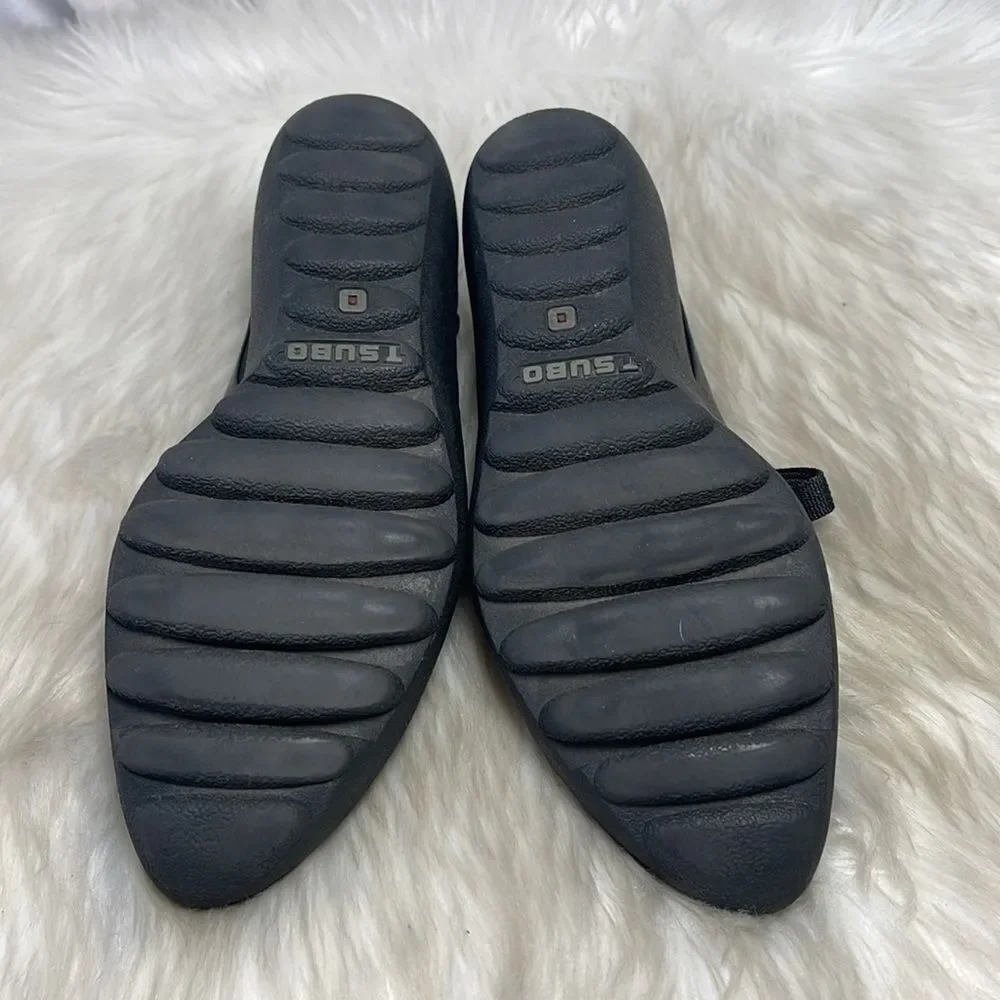 Tsubo Cori Black Leather Mary Jane Wedge Shoes Sz 8‎